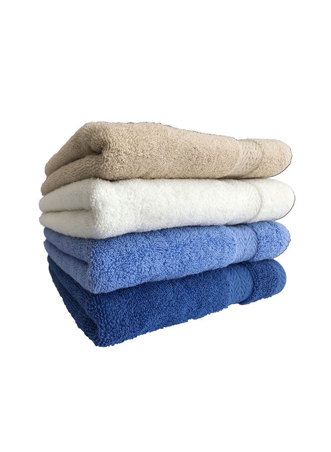 Banotex 4-Piece Egyptian Bath Towel Set Beige/White/Blue 50 x 100cm - Image 2