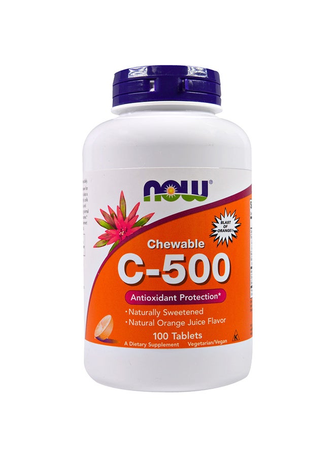 Now Foods - C-500 Orange Juice Flavour Chewable - 100 Tablets - Image 1