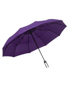 Generic 10-Rib Automatic Tri-Fold Umbrella Purple/Black  - Image 1