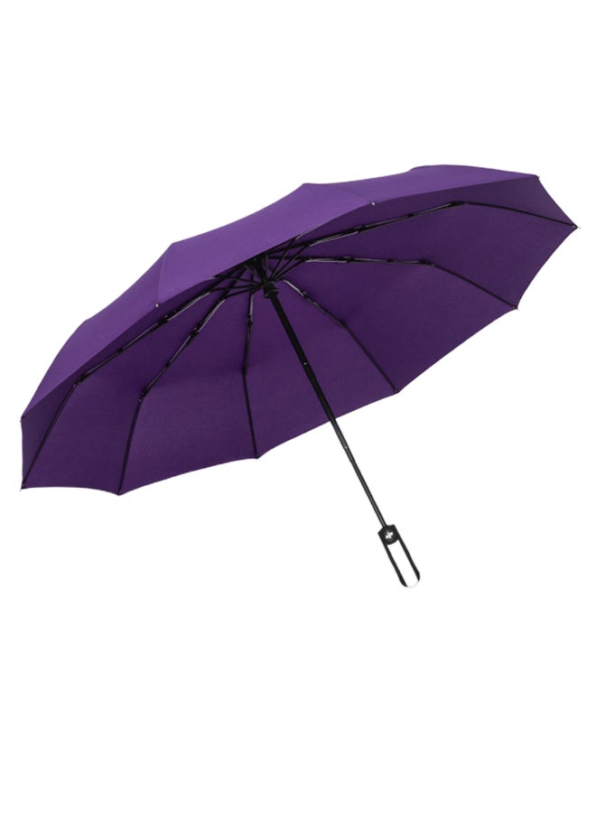 10-Rib Automatic Tri-Fold Umbrella Purple/Black  - Image 1