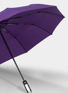 Generic 10-Rib Automatic Tri-Fold Umbrella Purple/Black  - Image 3