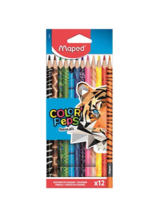 Maped 12-Piece Colorpeps Animals Colour Pencil Set Multicolour