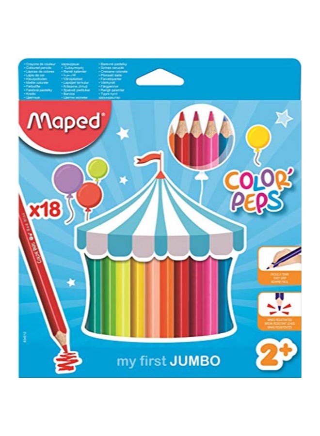 18-Piece Colorpeps Jumbo Colour Pencil Set Multicolour