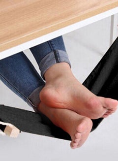 Generic Portable Foot Hammock Relaxing Pedal Black/White  - Image 2
