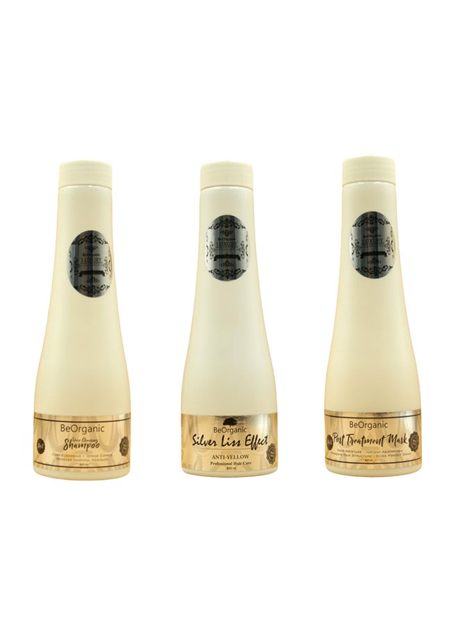 BeOrganic 3-Piece Silver Liss Effect Set 600ml
