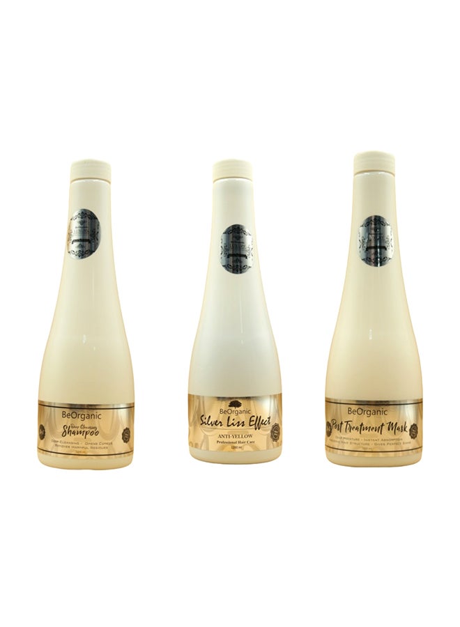 BeOrganic 3-Piece Silver Liss Effect Set 1200ml