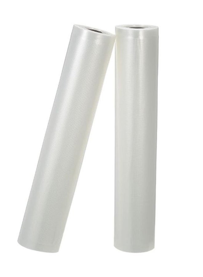 مجموعة لفافات أكياس تغليف الطعام عن طريق تفريغ الهواء مكونة من قطعتين شفاف 12 x 16.4بوصة