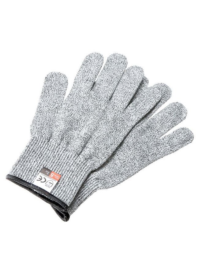 Pair Of Food Grade Safety Cut Resistant Gloves Grey/Black 25 x 9cm 