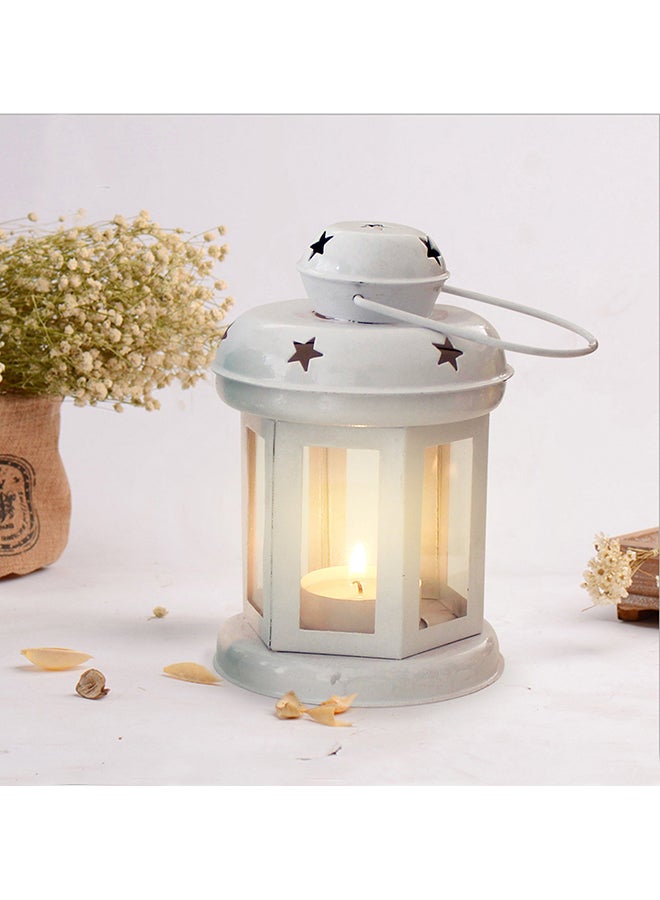 تايد ريبنس Ramadan Decorative Hanging Tea Light Candle Lantern White 6 x 3.7inch 