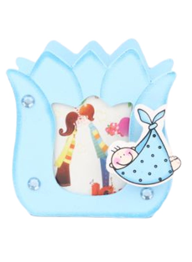 Classic Decorative Crown Shape Picture Frame Blue 12 x 7cm - Image 1