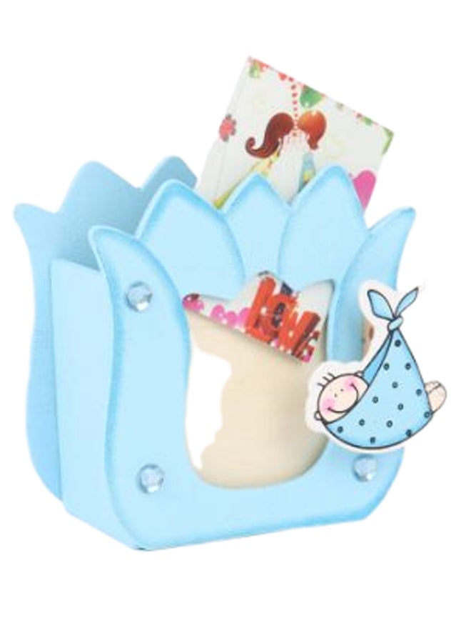 Classic Decorative Crown Shape Picture Frame Blue 12 x 7cm - Image 2