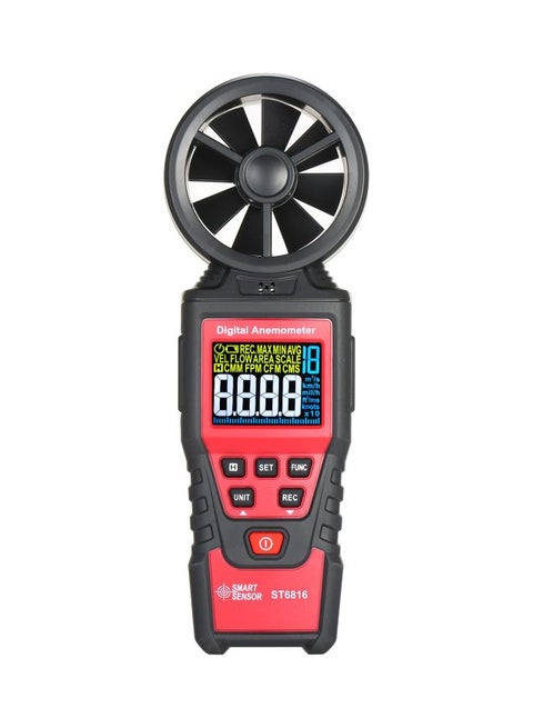 Digital Anemometer Wind Speed Measurer Red/Black 19.7x6.8x2.8centimeter