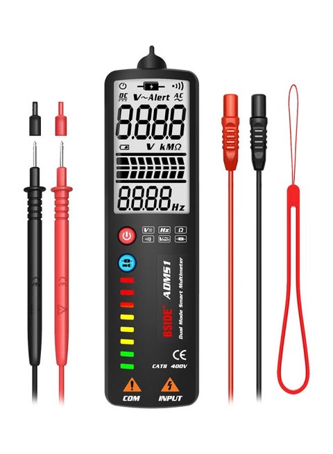 Dual Mode Auto Range Multimeter Black/Red 150x39x18mm