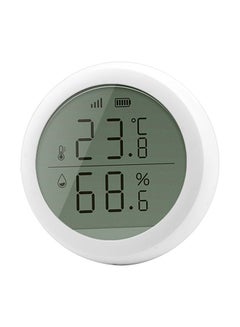 TUYA Smart LCD Temperature And Humidity Sensor White 68x68x30mm  - Image 1