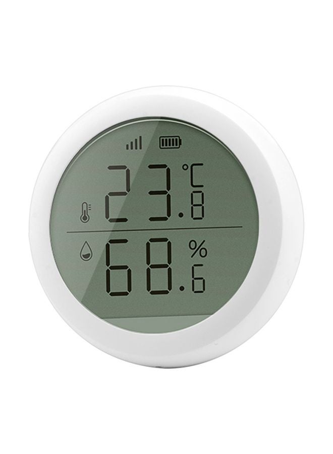 TUYA Smart LCD Temperature And Humidity Sensor White 68x68x30mm  - Image 1