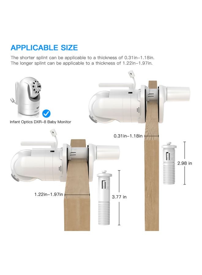 Baby Monitor Mount Bracket For Infant Optics DXR-8 White/Black - Image 2
