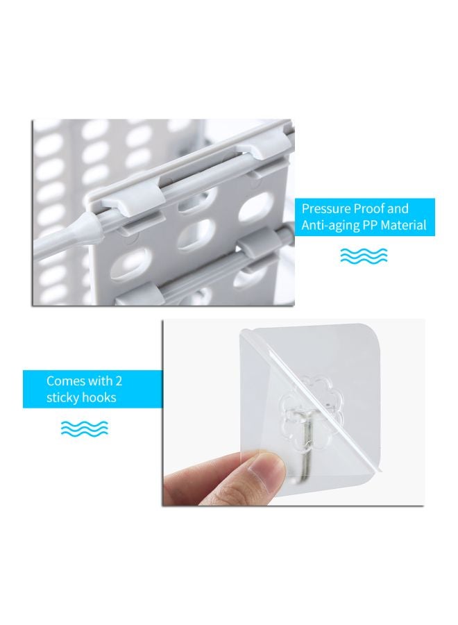 Plastic Hanging Storage Basket Silver 27x16.5x46centimeter - Image 2