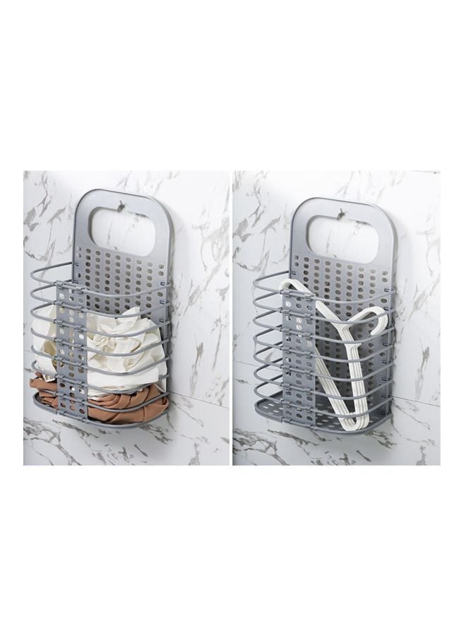 Plastic Hanging Storage Basket Silver 27x16.5x46centimeter - Image 4