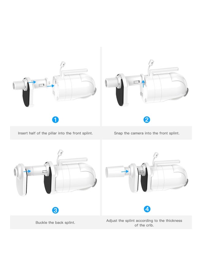 Baby Monitor Mount Bracket Kit White/Black 11.30x6.10x7.30cm  - Image 3