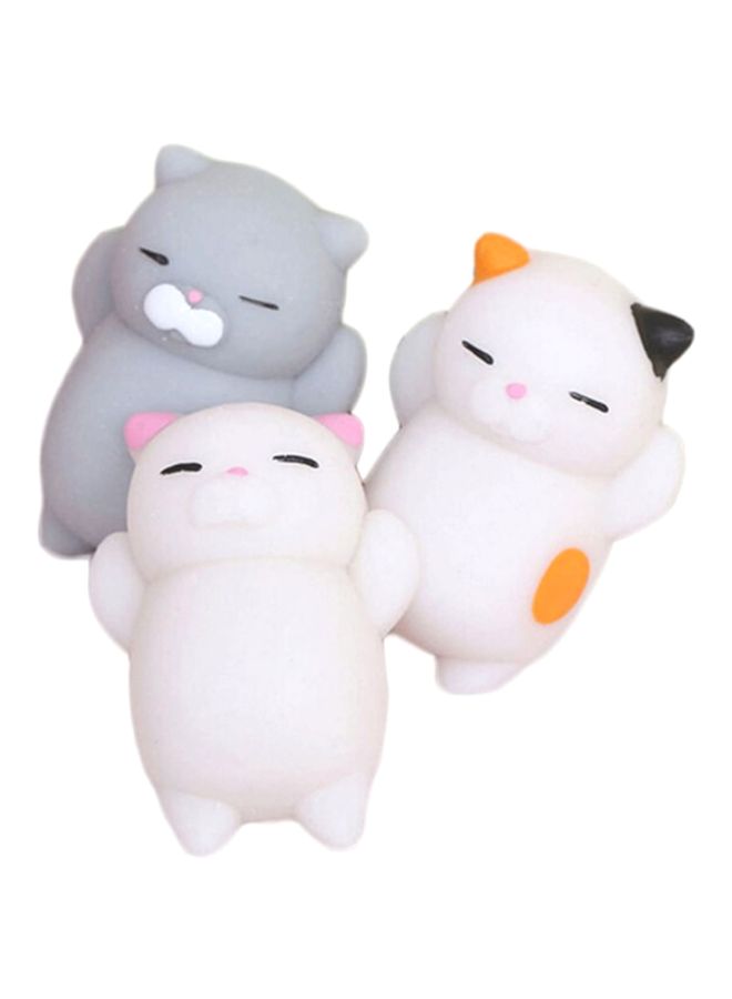 MEGGO 3-Piece Cartoon Kitty Squishy Toy Set 3x3cm - Image 1