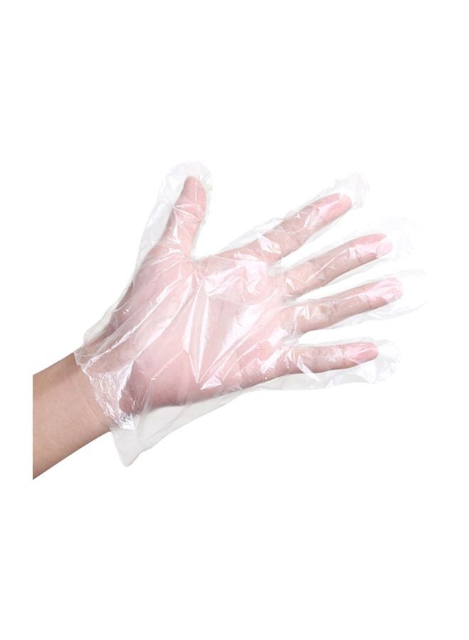 طقم قفازات للاستخدام مرة واحدة مكون من مئة زوج شفاف 22x6x15سم - Image 2