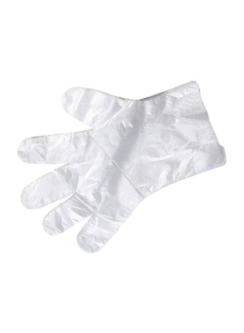 100-Piece Disposable Gloves Set Clear Medium