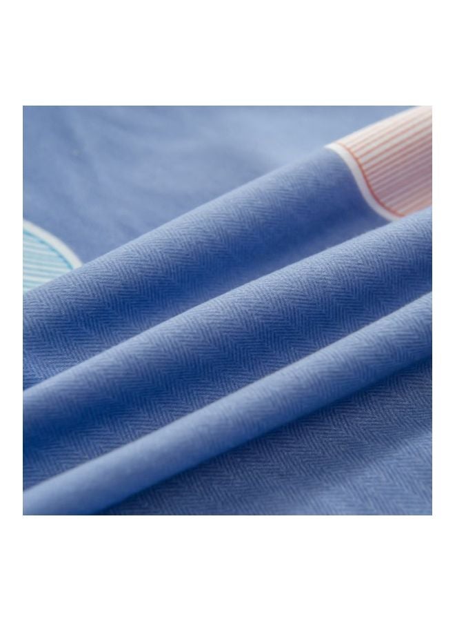 4-Piece Printed Duvet Cover Set Polyester Blue/Pink/Black - Image 2