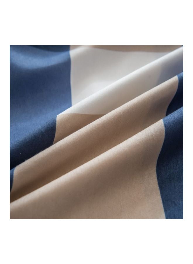 4-Piece Jacquard Damask Textured Duvet Cover Set Combination Blue/White/Brown - Image 2