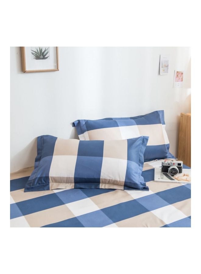 4-Piece Jacquard Damask Textured Duvet Cover Set Combination Blue/White/Brown - Image 3