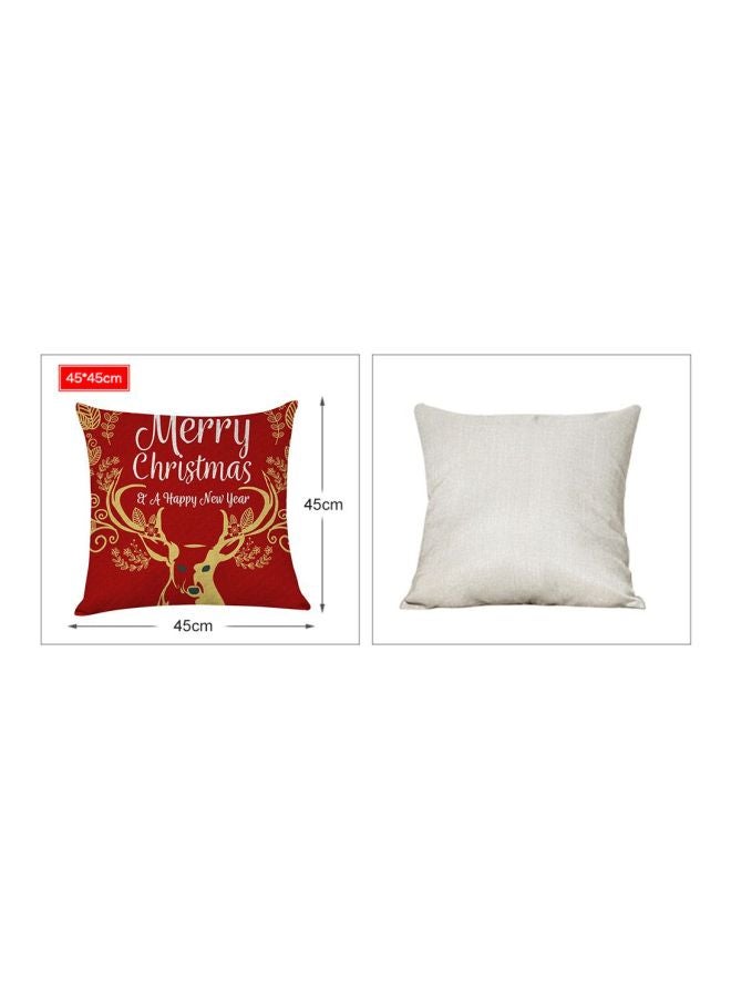 Themed Printed Cushion Cover Red/Gold 45x45cm - Image 3
