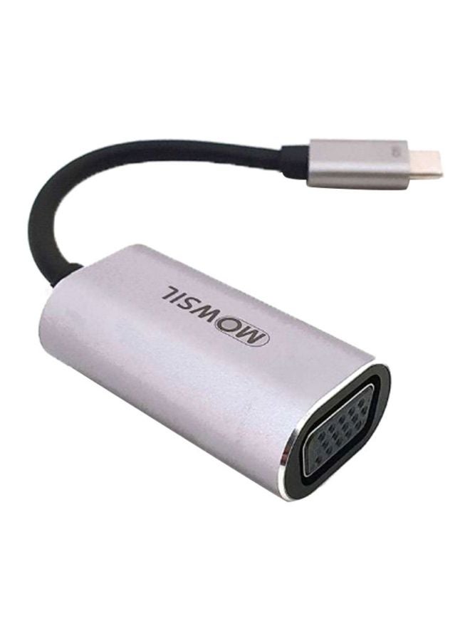 MOWSIL USB-C To VGA Converter Adapter Grey/Black - Image 1