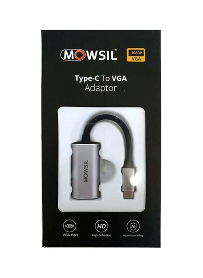 MOWSIL USB-C To VGA Converter Adapter Grey/Black - Image 2