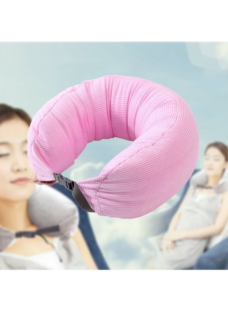 U Shaped Foam Particles Travel Neck Pillow Pink - Image 2