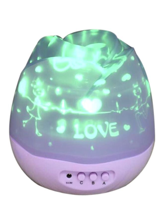 مصباح LED بإسقاط ضوئي بتصميم زهور. أخضر 13x12.5x12.5سم - Image 1