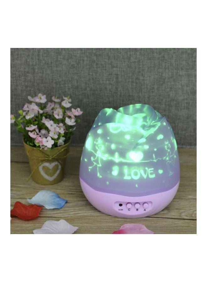 مصباح LED بإسقاط ضوئي بتصميم زهور. أخضر 13x12.5x12.5سم - Image 2
