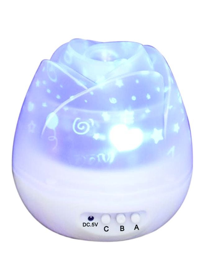 مصباح LED بإسقاط ضوئي بتصميم زهور. أزرق 13x12.5x12.5سم - Image 1