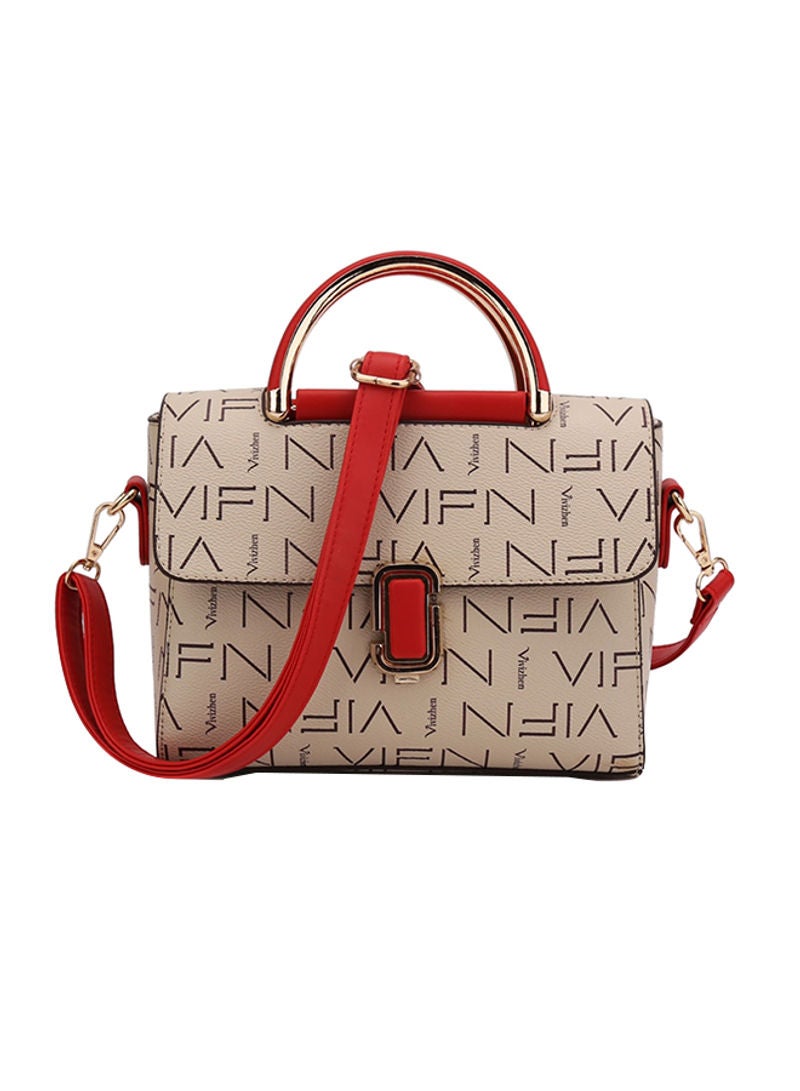 High Grade Shopper Bag Beige/Red 