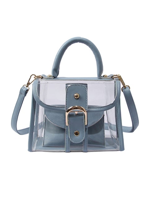 Trendy Solid Color All Match Shoulder Bag Grey/Clear