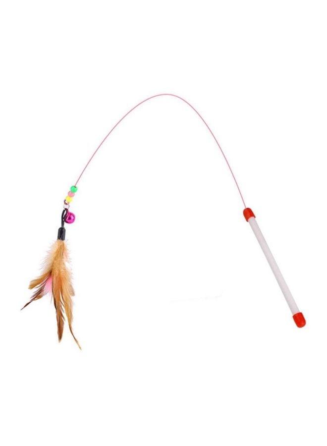 ميغو لعبة عصا مداعبة مزودة بريشة أبيض/ بني/ أحمر - Image 1