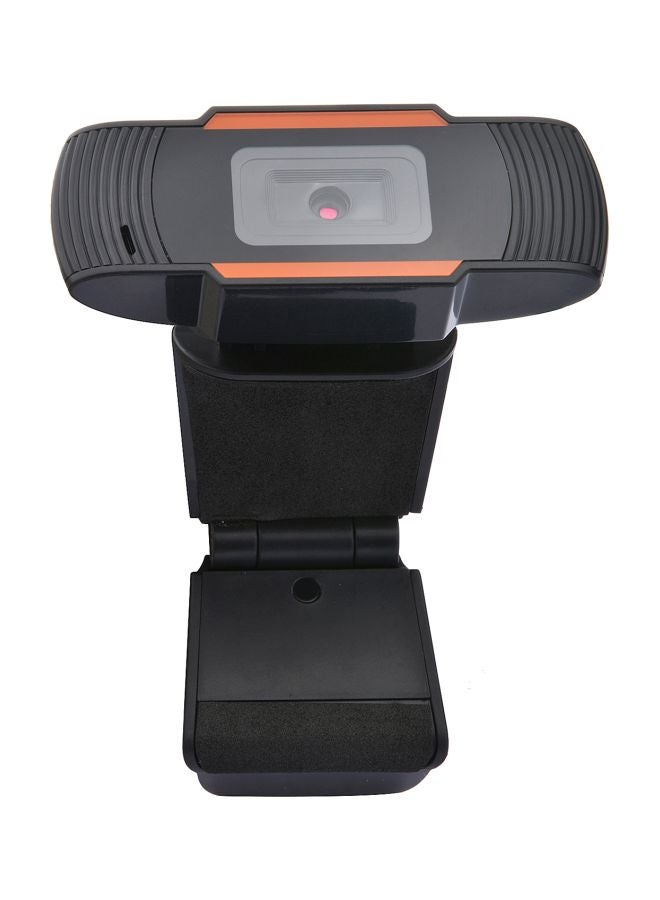 USB Webcam With Built-In Microphone Black/Orange - Image 1
