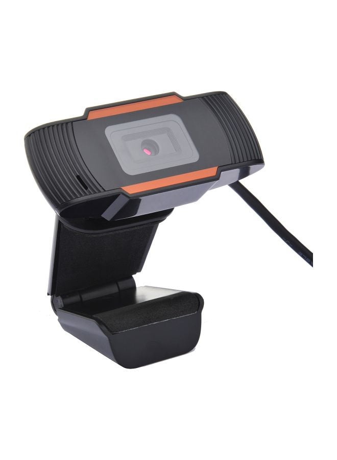 USB Webcam With Built-In Microphone Black/Orange - Image 2