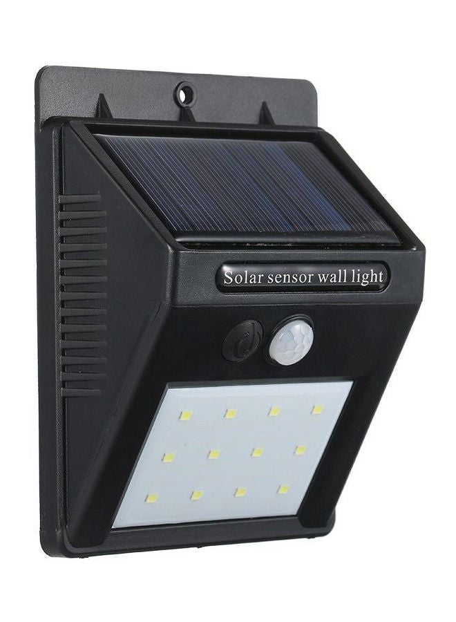 LED Solar Powered PIR Motion Sensor Wall Lamp Black 12x9.6x4.8centimeter - Image 1