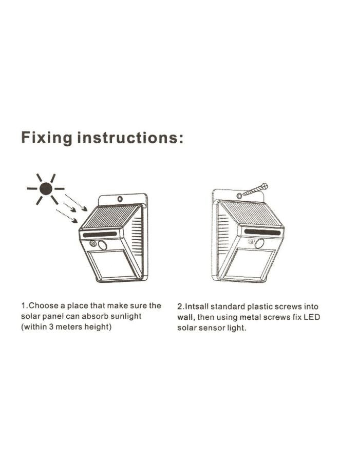 مصباح حائط LED يعمل بالطاقة الشمسية مزود بجهاز استشعار حركة أسود 12x9.6x4.8سم - Image 2