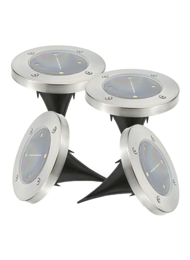 Tomshine Pack Of 4 Solar Powered Ground Outdoor Lamp Black/Silver  - Image 1