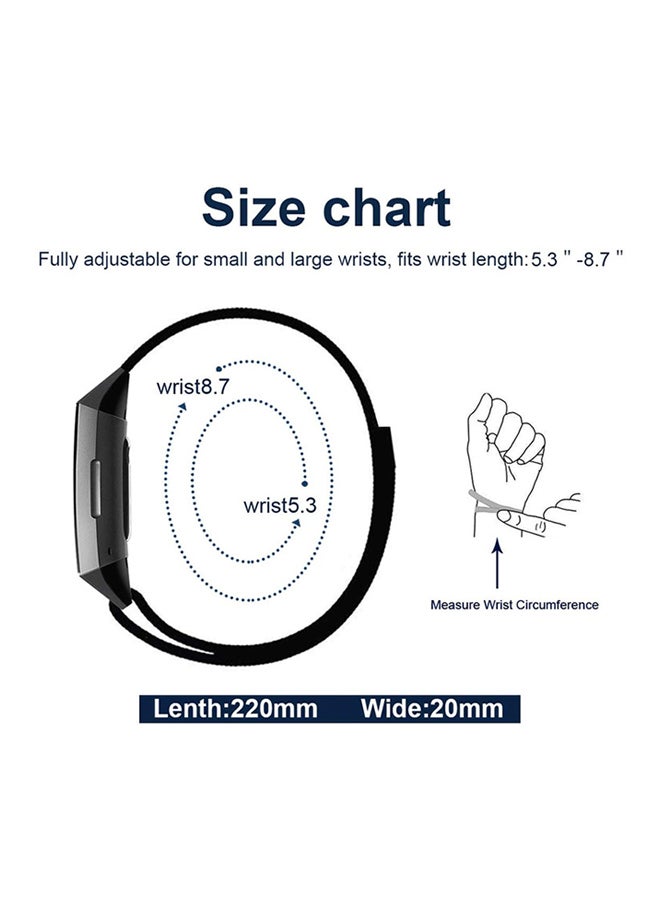 Remson Fitbit Charge 3 Nylon Sport Loop Strap Red Black - Image 2