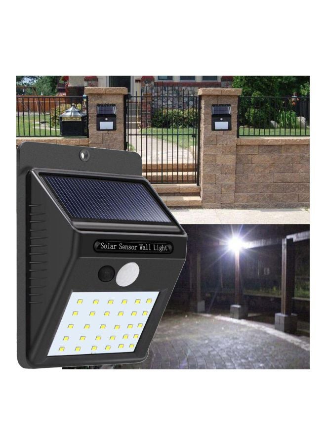 مصباح جداري بإضاءة LED مزوّد بجهاز استشعار للحركة يعمل بالطاقة الشمسية. أسود 123X95X45سم - Image 2