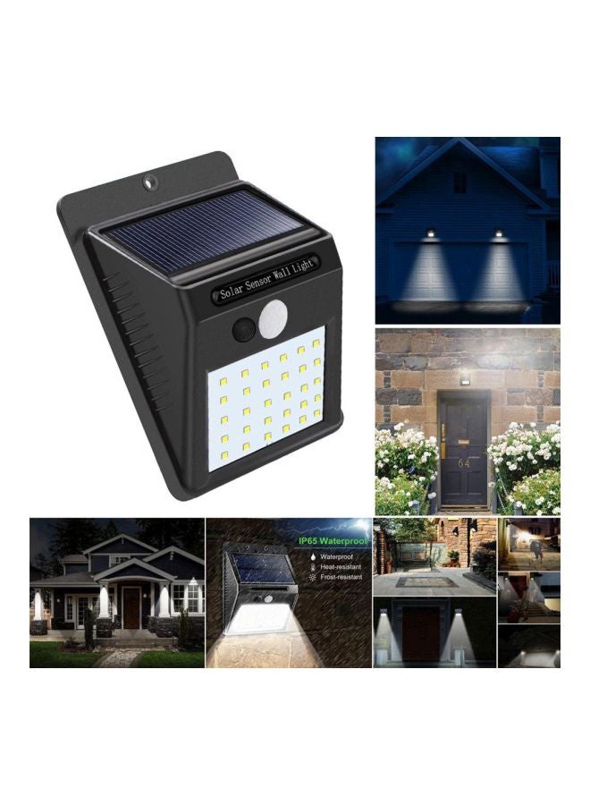 مصباح جداري بإضاءة LED مزوّد بجهاز استشعار للحركة يعمل بالطاقة الشمسية. أسود 123X95X45سم - Image 3