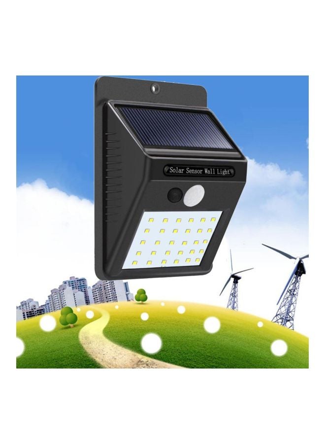 مصباح جداري بإضاءة LED مزوّد بجهاز استشعار للحركة يعمل بالطاقة الشمسية. أسود 123X95X45سم - Image 4