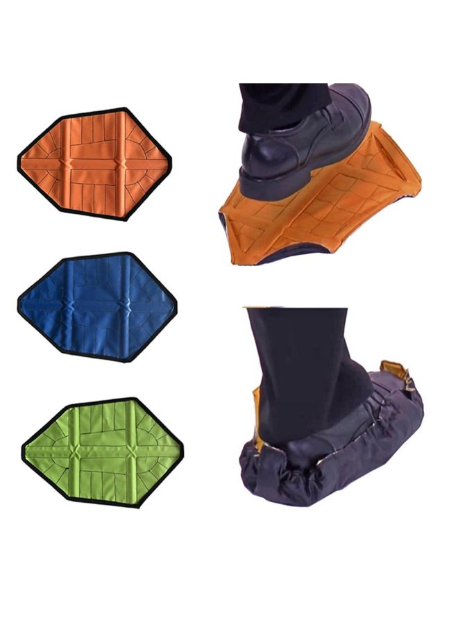 2-Piece Reusable Auto-Package Shoe Cover Set Orange/Black  - Image 2