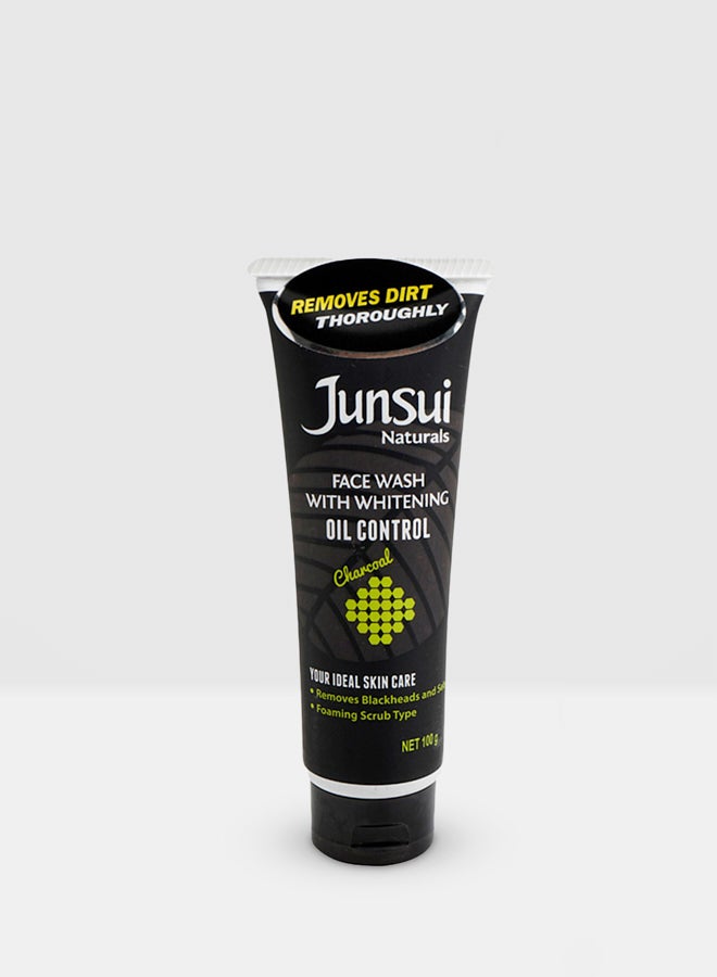 Junsui - Whitening Oil Control Charcoal Face Wash 100grams - Image 1